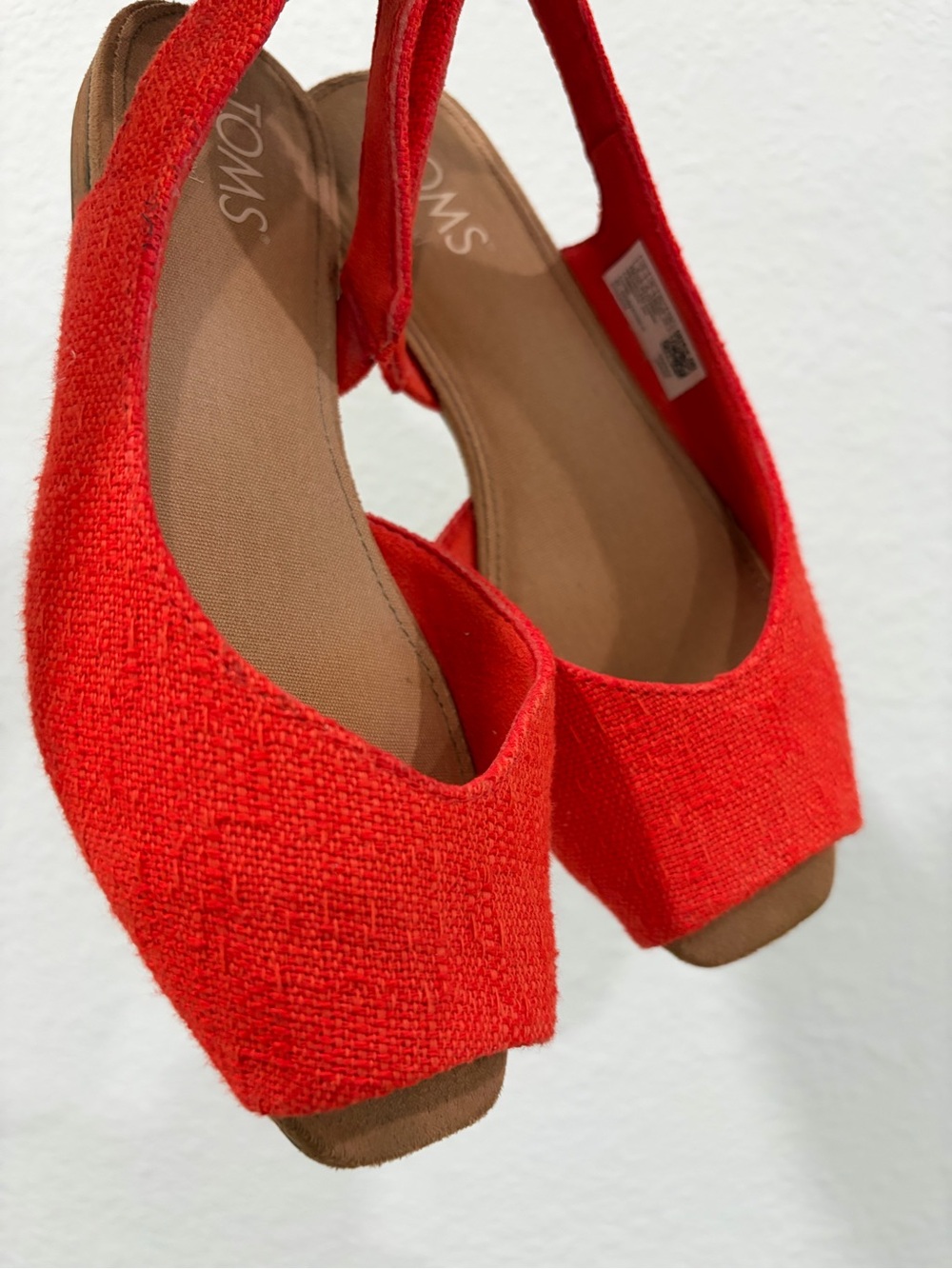 TOMS Red Open-Toe Slingback Sandals